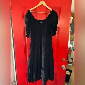 Gap black midi dress size large NWT
